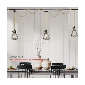 ALAISLYC Kit de 3 luces colgantes enchufables con_2