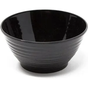 CMJJ Paquete de 50 cuencos de plástico negros de estilo_3