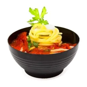 CMJJ Paquete de 50 cuencos de plástico negros de estilo_5