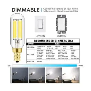 LEOOLS Bombilla LED E12 regulable de 6 W igual a 60 W luz_3