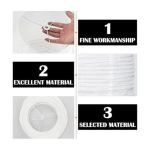 FERCAISH Lámpara de pie de papel de arroz plegable y_3