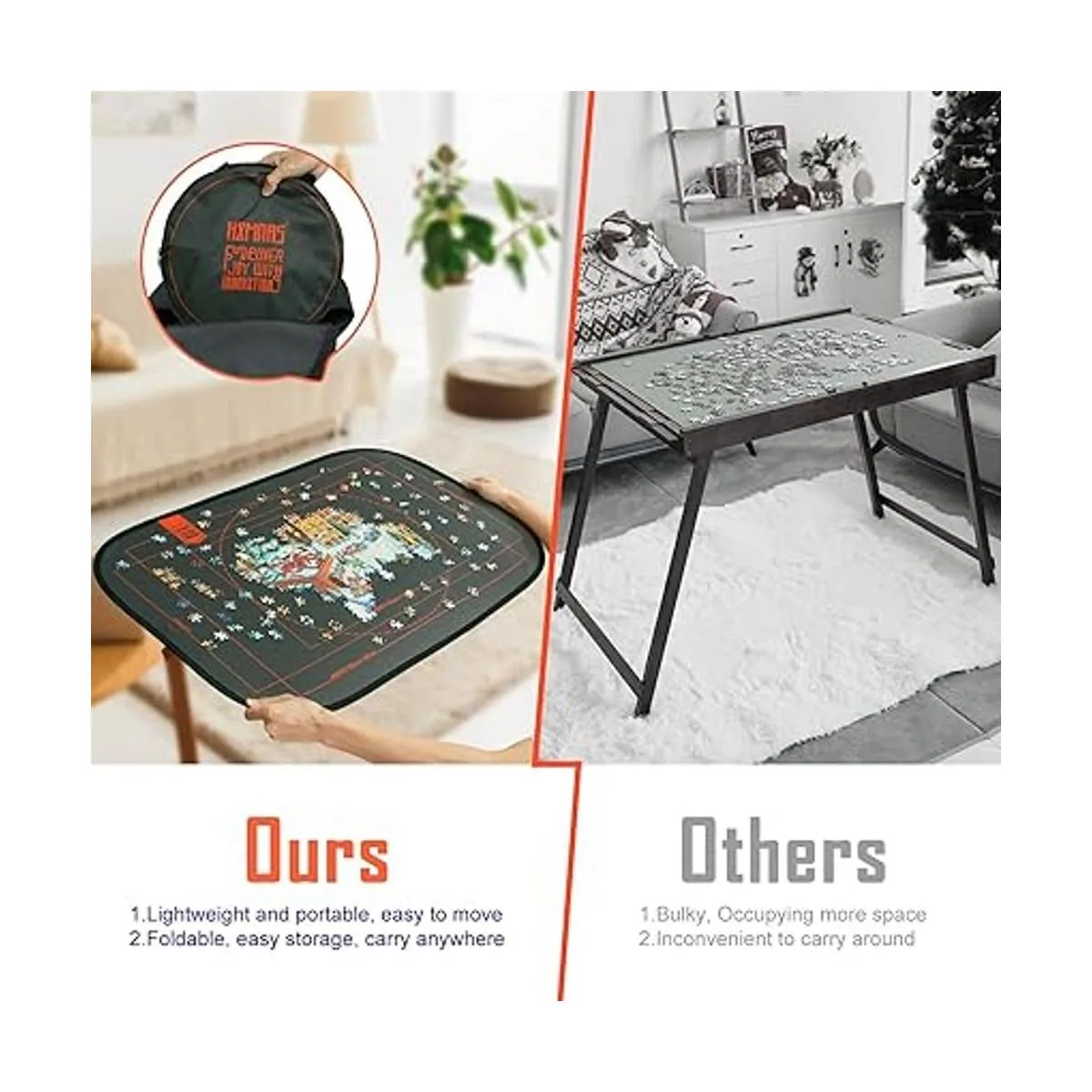 HXMARS Tablero de rompecabezas plegable tapete grande_5