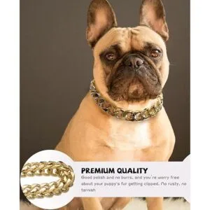 Collar de cadena dorada para perro collar de perro de_5