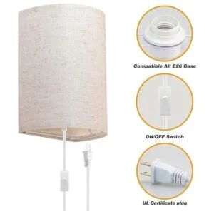 Aplique de pared enchufable juego de dos apliques de_2