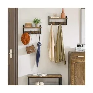 YMYNY Coat Rack Shelf Wall Mounted Coat Hooks Set of 2_3