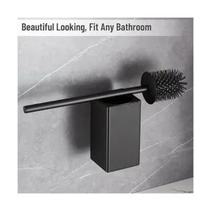 BVL Escobilla de inodoro y soporte para inodoro negro para_6