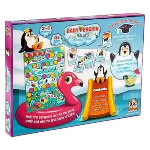 Juego de mesa de carreras de pinginos para bebés ayuda a_6