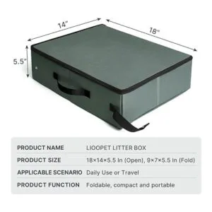 LIOOPET Caja de arena portátil con tapa caja de arena de_2