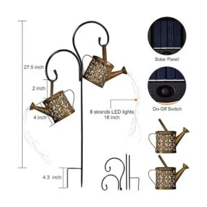 MEREAR Luces solares para regadera al aire libre con 8_5