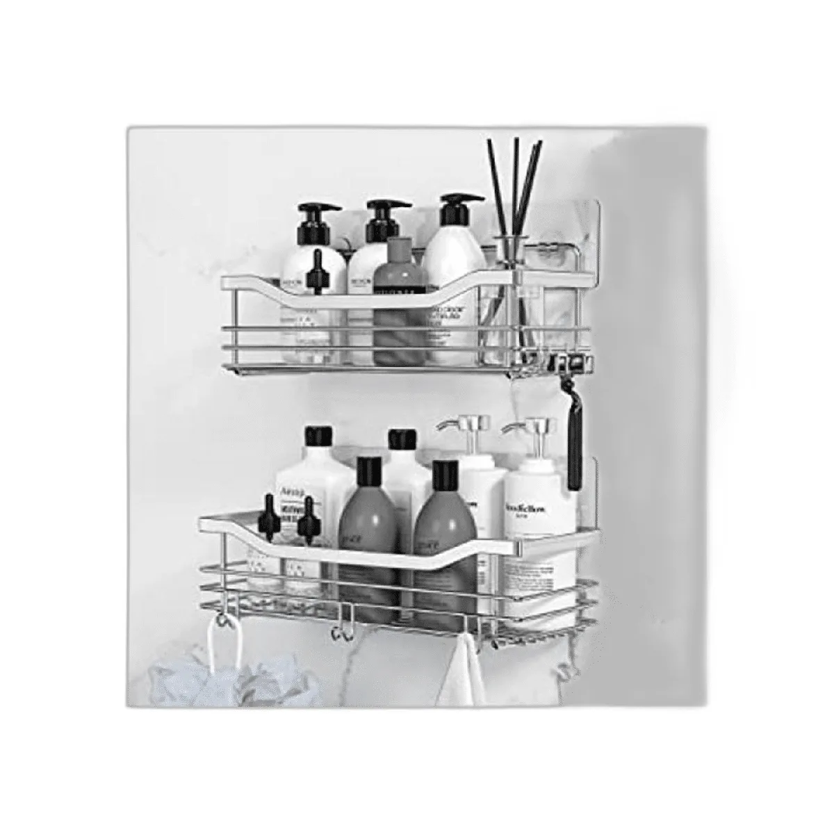 Orimade Organizador de ducha de acero inoxidable con 5_1