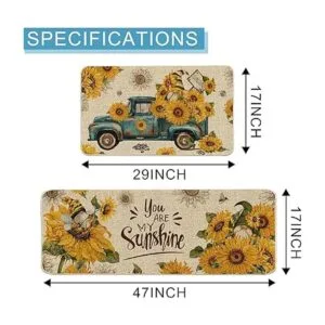 Hexagram Juego de 2 alfombras y tapetes de cocina con_3