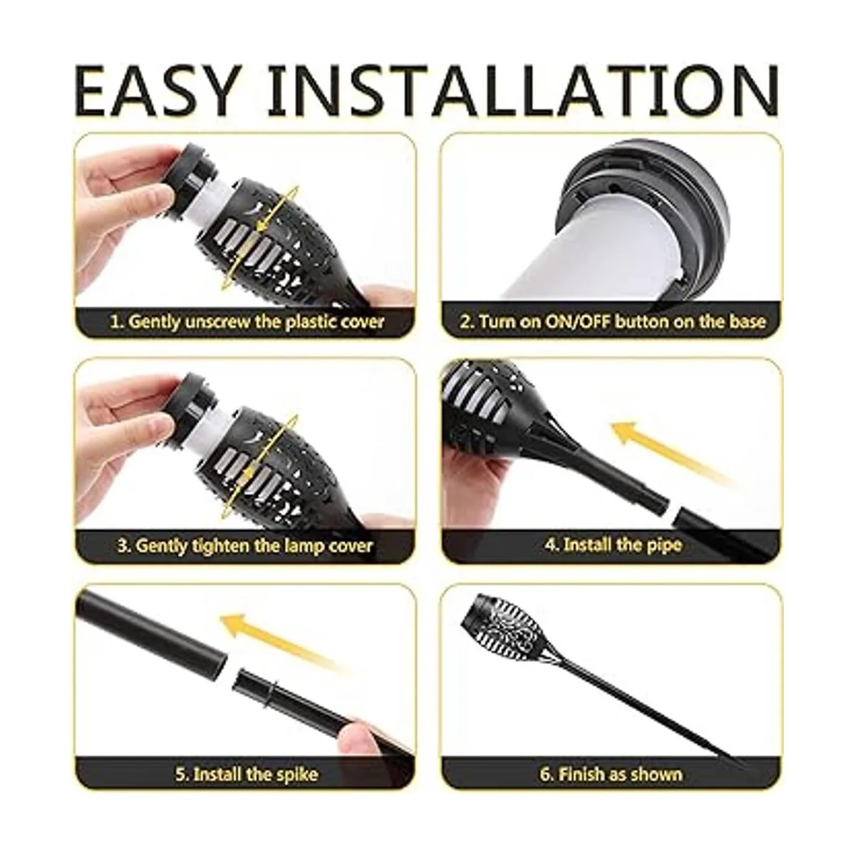 Luces solares de llama Luces solares para exteriores con_6