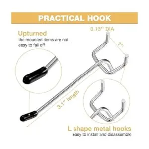 Paquete de 100 ganchos para tablero de clavijas con punta_2