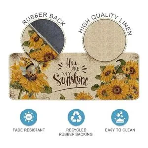 Hexagram Juego de 2 alfombras y tapetes de cocina con_7