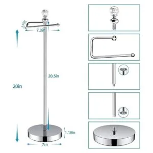 ROLABAM Soporte de papel higiénico pesado con función de_2