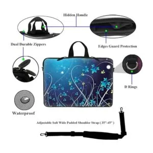 Funda de neopreno para portátil con asa oculta y correa de_2