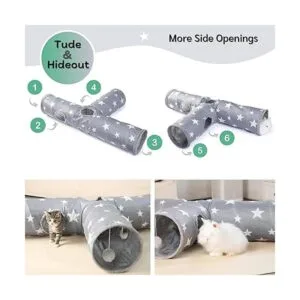 JanYoo Bunny Tunnel Rabbit Hideout Bunny Toys for Rabbits_4