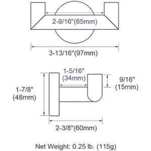 Toalla doble gancho negro y dorado ángulo simple 2_2