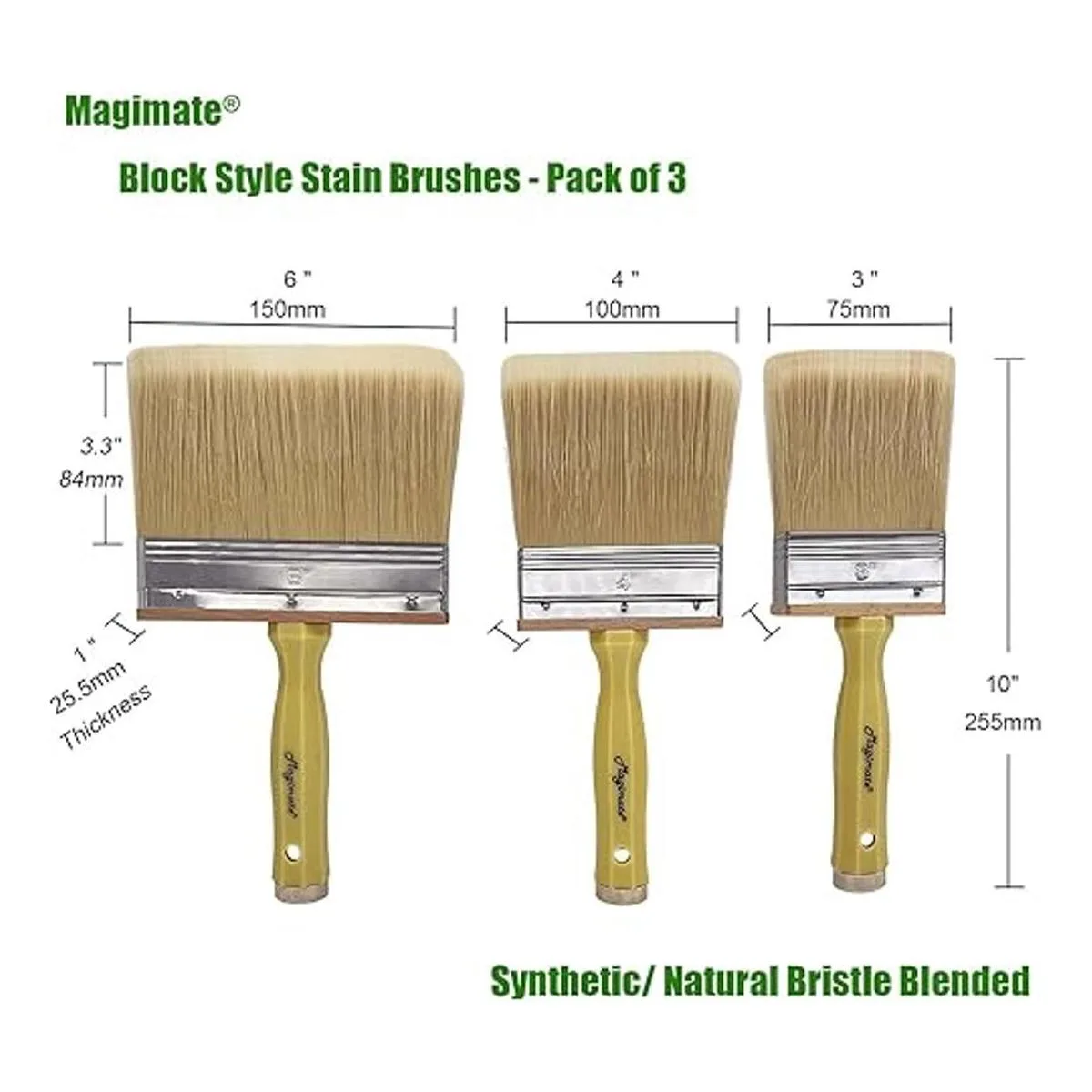 Magimate Juego de 3 pinceles de pintura de bloque de tinte_2