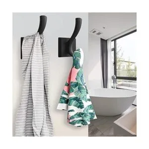 TOFIIGREM Ganchos de pared negros para toallas ganchos de_2