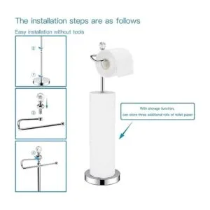 ROLABAM Soporte de papel higiénico pesado con función de_4