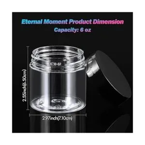 Paquete de 36 tarros de plástico redondos transparentes de_2