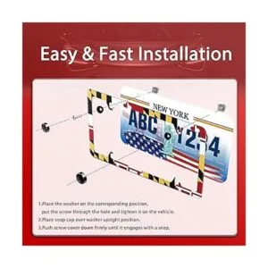 2 unidades de marcos de matrícula de la bandera de_4