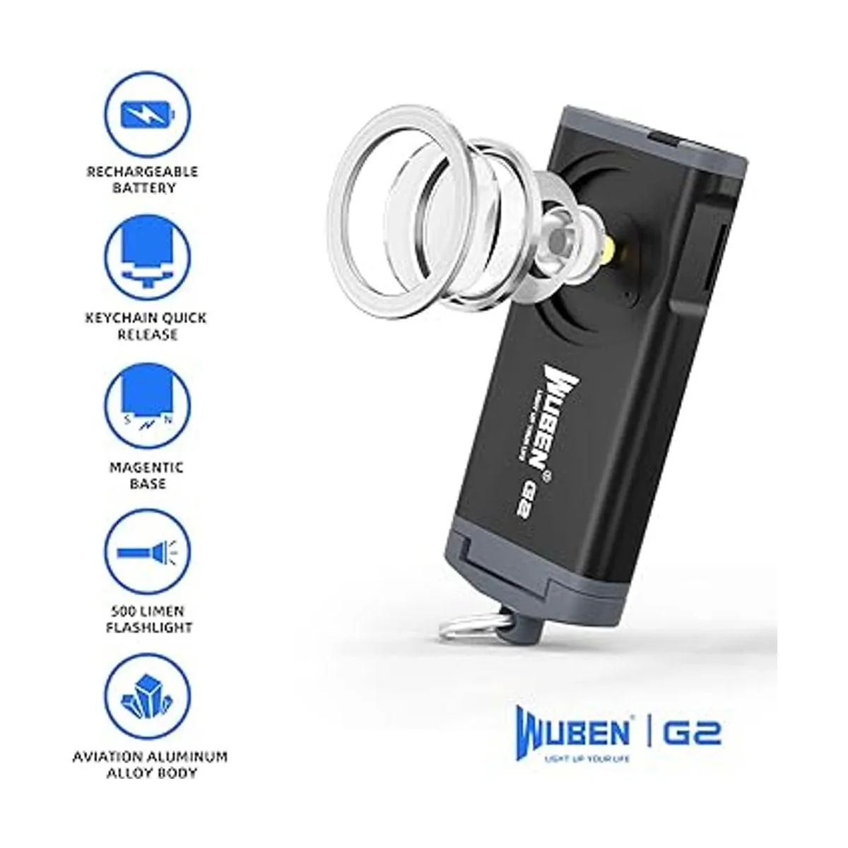 WUBEN Mini llavero G2 linterna de bolsillo recargable de_2