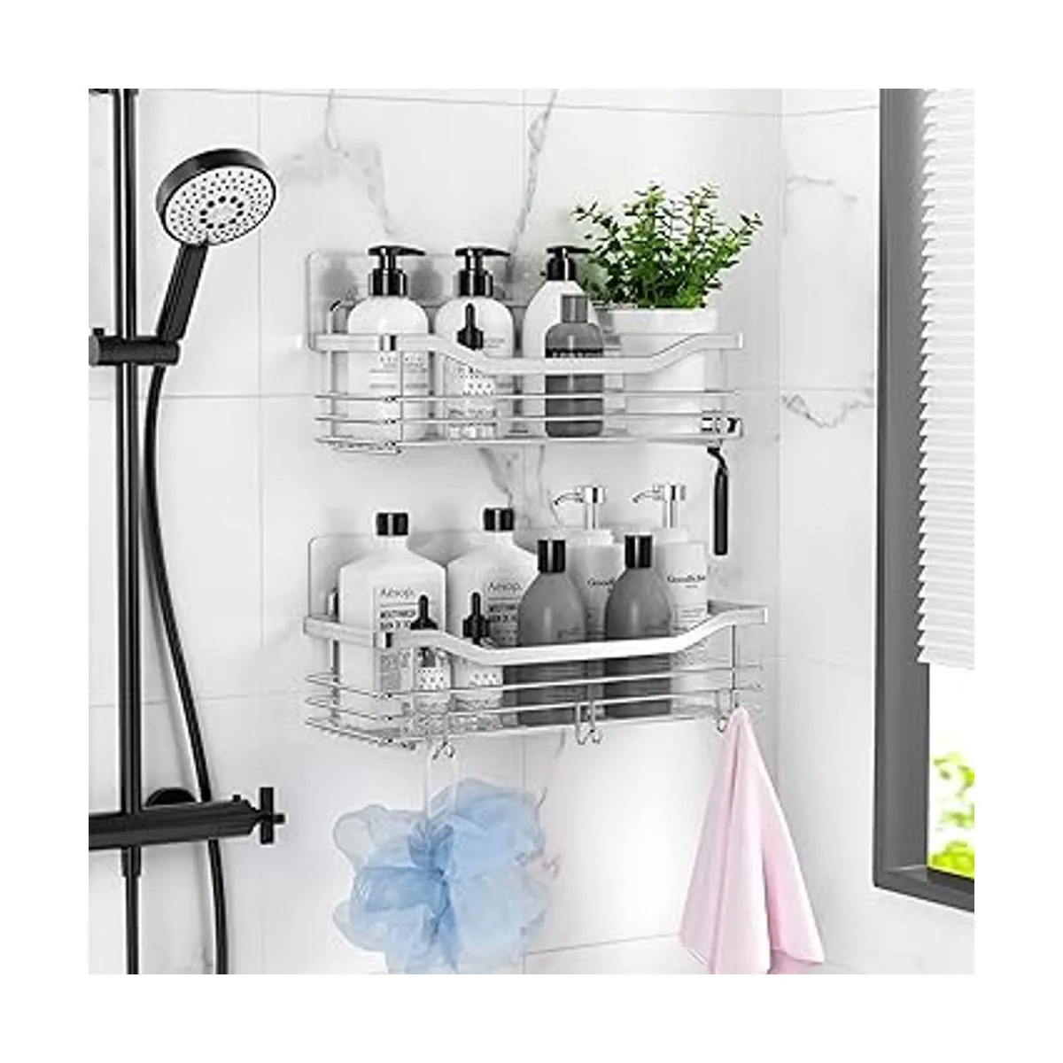 Orimade Organizador de ducha de acero inoxidable con 5_3