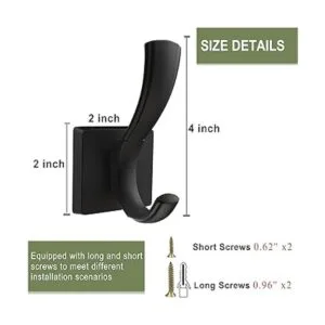 TOFIIGREM Ganchos de pared negros para toallas ganchos de_6