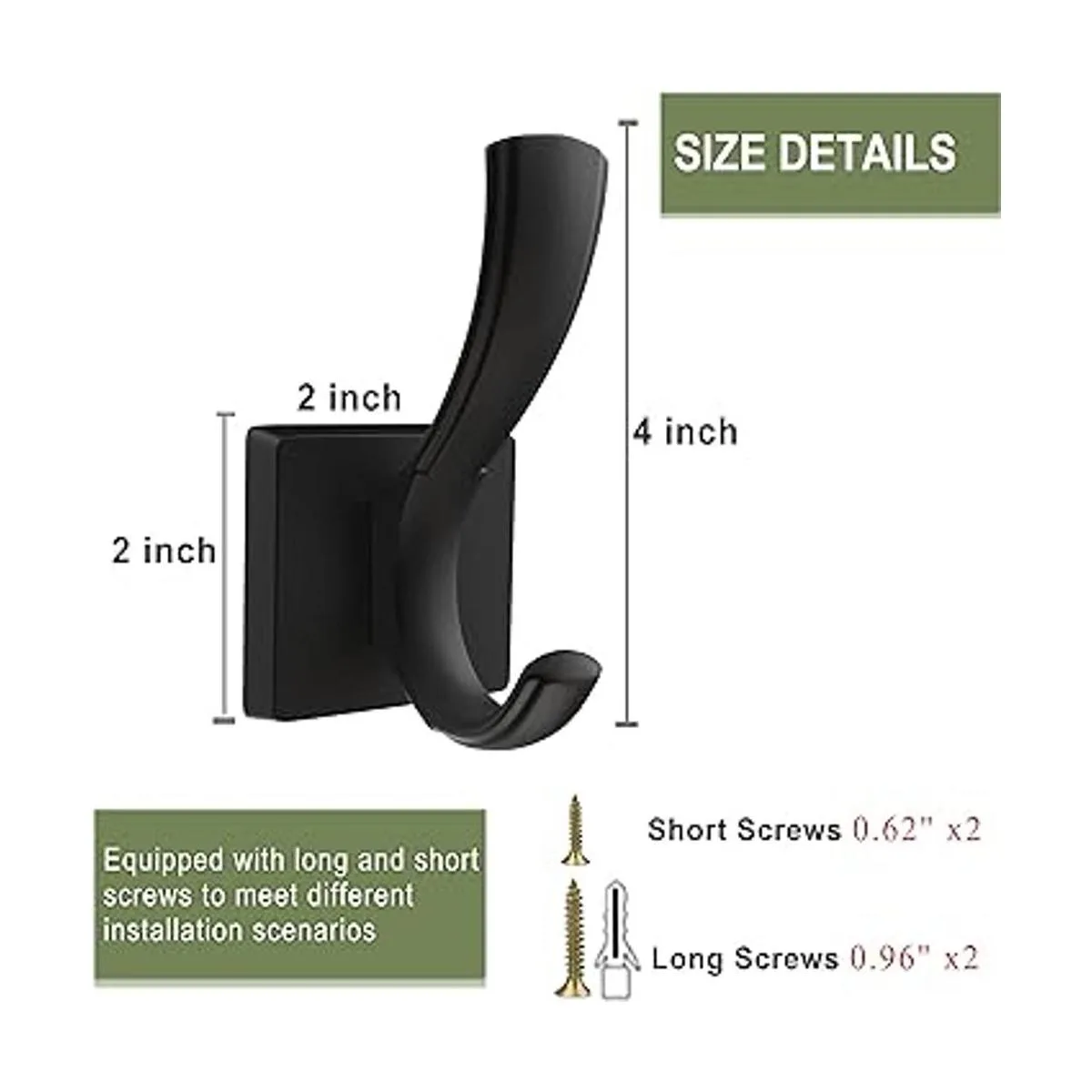 TOFIIGREM Ganchos de pared negros para toallas ganchos de_6