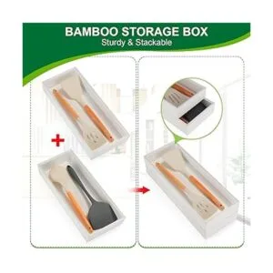 Lixple Organizador de cajones de cocina bandeja apilable_4