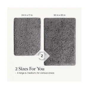Juego de 2 alfombras de baño Tapetes de ducha de_6