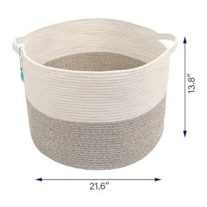 Casaphoria Canasta tejida con hilo de cuerda de algodón_4