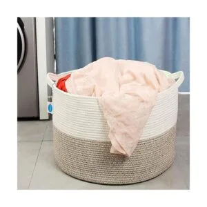 Casaphoria Canasta tejida con hilo de cuerda de algodón_5