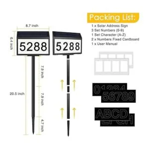 Números solares de casa para exteriores letrero de_2