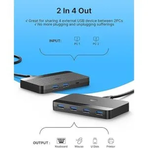 JSAUX Interruptor USB 3.0 selector de interruptor USB 2_2