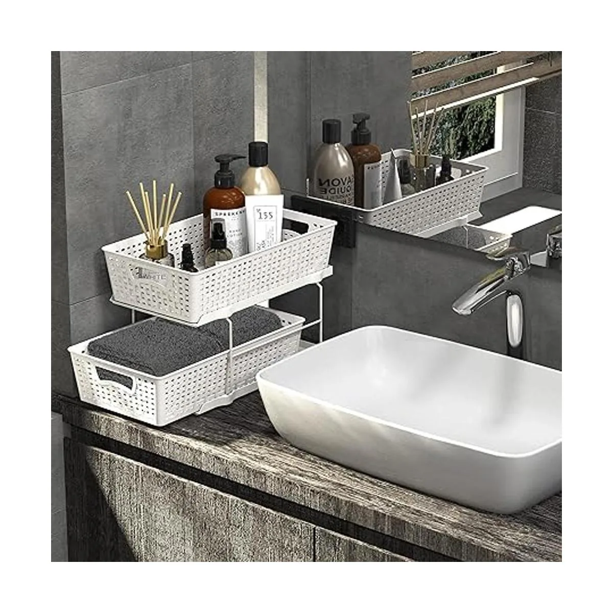 SimpleHouseware Bandeja organizadora de baño de 2_4