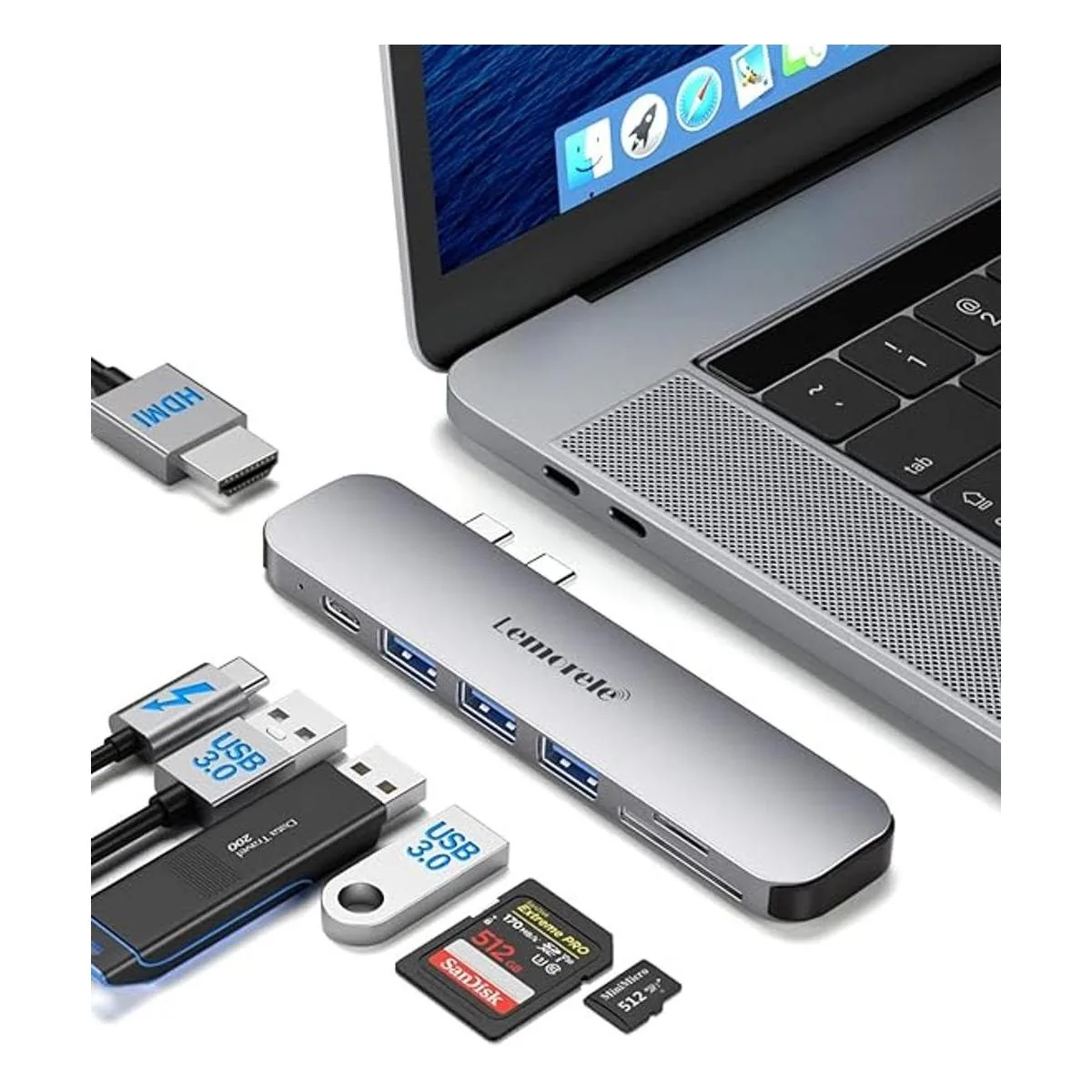 Lemorele USB C Hub for MacBook Pro Air M1 M2 2022 2021_1