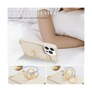 LAMEEKU Funda tipo cartera compatible con iPhone 13 Pro_5