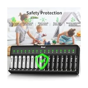 BONAI Cargador de batería AA AAA de 16 bahías para_4