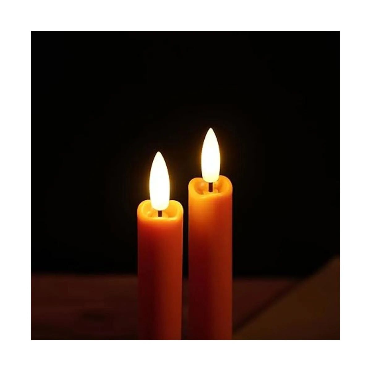 Stmarry Velas cónicas color naranja sin llama con control_2
