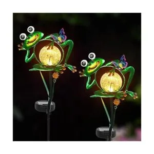 Luces solares de jardín de rana para decoración al aire_2