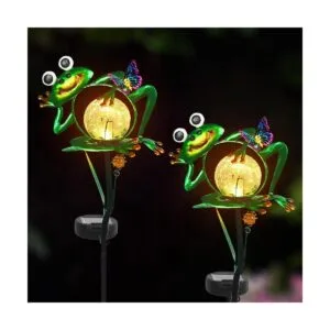 Luces solares de jardín de rana para decoración al aire_1