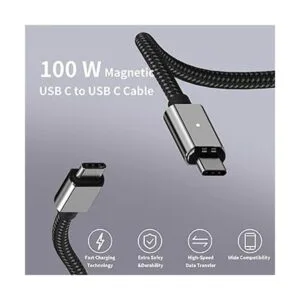 Cable magnético de carga rápida de 100 W cable USB C a_2