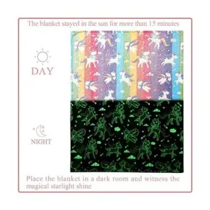 Manta que brilla en la oscuridad regalos de unicornio_2