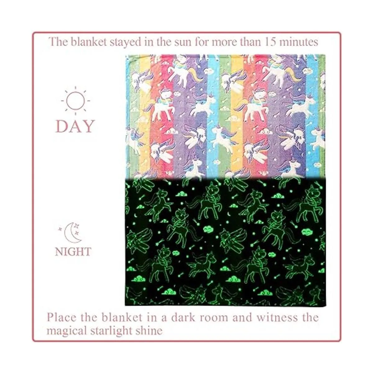 Manta que brilla en la oscuridad regalos de unicornio_2