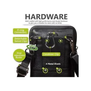 Hengwin Riñonera de cuero para teléfono celular bolsa de_5