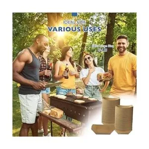 Paquete de 125 Bandejas de papel kraft desechables de 5_7