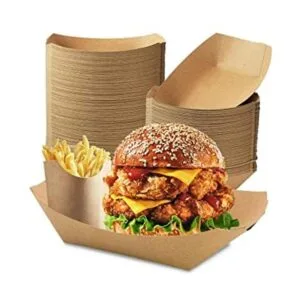 Paquete de 125 Bandejas de papel kraft desechables de 5_1